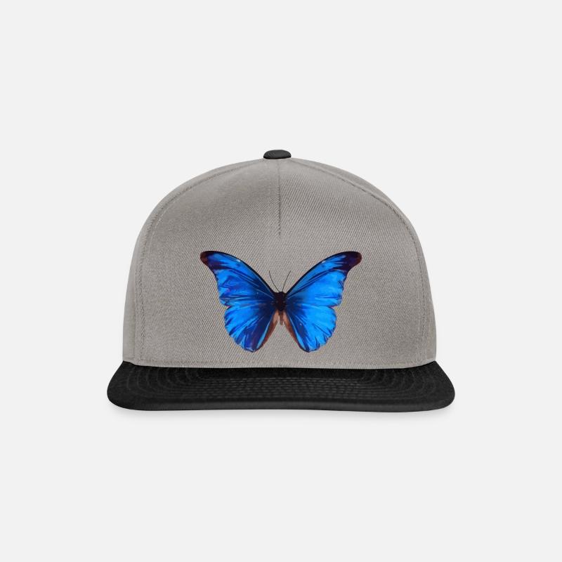 Dessin papillon - Casquette snapback - gris graphite/noir
