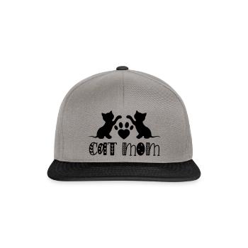 maman chat - Maman chats - Casquette snapback - gris graphite/noir - Devant