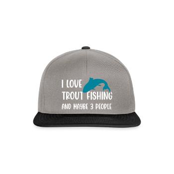 I love Trout Fishing and maybe 3 people - Snapback Cap - Graphit/Schwarz - Vorne