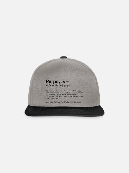 Papa Shirt Lautschrift Definition Alleskönner - Snapback Cap - Graphit/Schwarz
