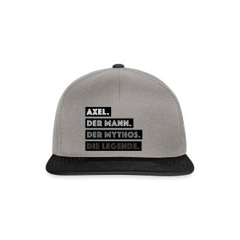 Axel der Mann der Mythos die Legende - Snapback Cap - Graphit/Schwarz - Vorne