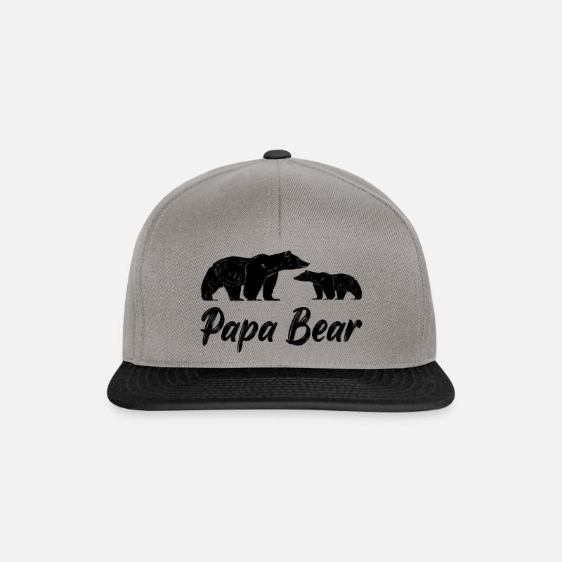 Papa Bear Daddy stolzer Vater Retro - Snapback Cap - Graphit/Schwarz