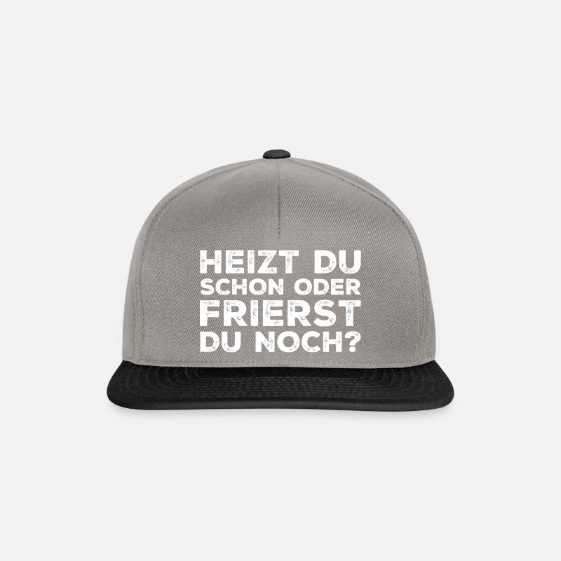 Heizen Spruch - Snapback Cap - Graphit/Schwarz
