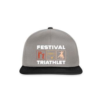 Festival Triathlet Flunkyball Bier Pong Trichter - Snapback Cap - Graphit/Schwarz - Vorne