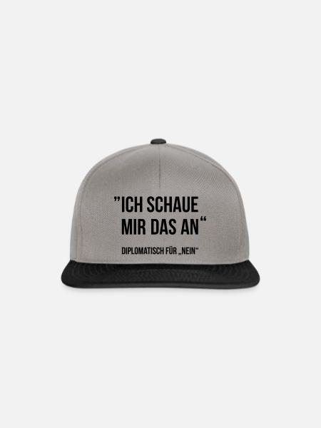 ich schaue mir das an diplomatisch für nein lustig - Snapback Cap - Graphit/Schwarz