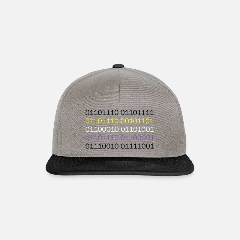 NON-BINARY zu Binärcode - Snapback Cap - Graphit/Schwarz