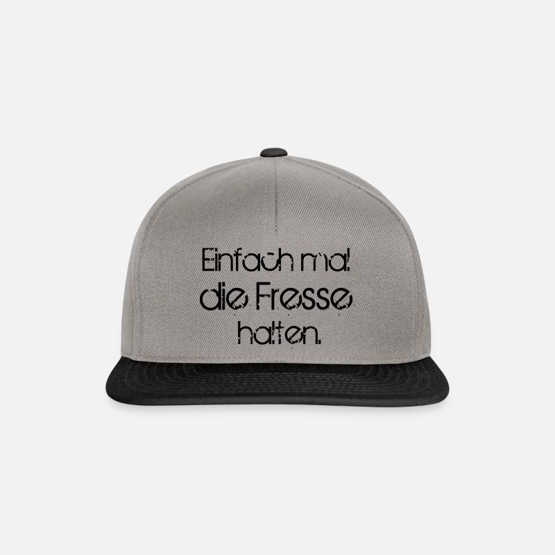 Einfach mal die Fresse halten - Snapback Cap - Graphit/Schwarz