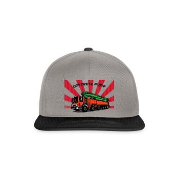 Concrete pump orange - Orange concrete pump - Snapback Cap - graphite/black - Front
