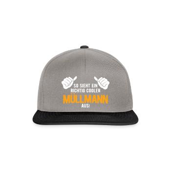 Müllmann Müllabfuhr - Snapback Cap - Graphit/Schwarz - Vorne