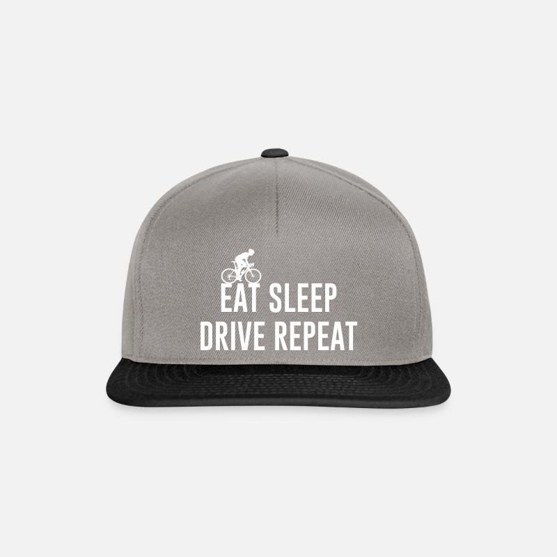 Fahrrad Eat Sleep Drive Repeat Spruch - Snapback Cap - Graphit/Schwarz