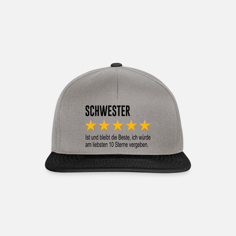Schwester Spruch Geschenk - Snapback Cap - Graphit/Schwarz