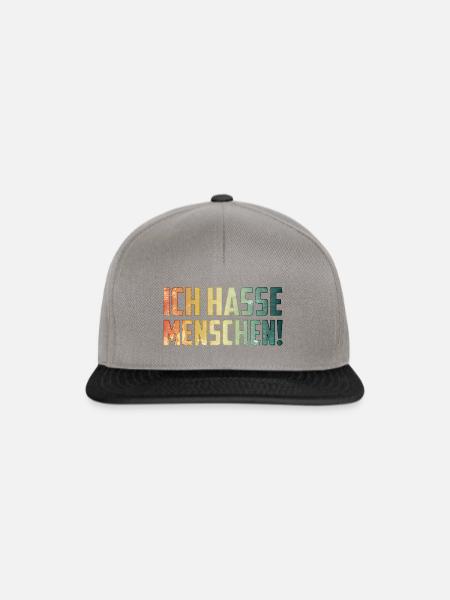 Ich hasse Menschen - Snapback Cap - Graphit/Schwarz
