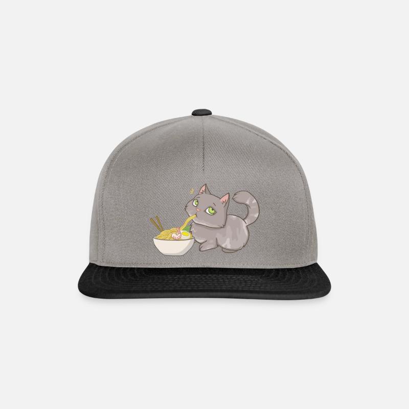 Le chat vole Ramen - Casquette snapback - gris graphite/noir