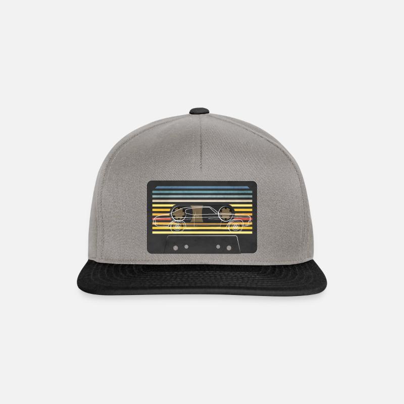 70's cassette car - Casquette snapback - gris graphite/noir