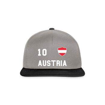 Cadeau de fan de l'équipe de football du drapeau de l'Autriche - Casquette snapback - gris graphite/noir - Devant