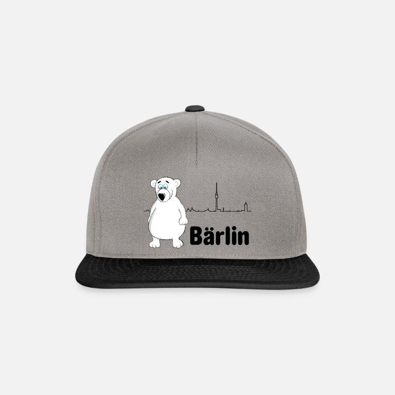 Berlin mit Berliner Bär = Bärlin - Snapback Cap - Graphit/Schwarz