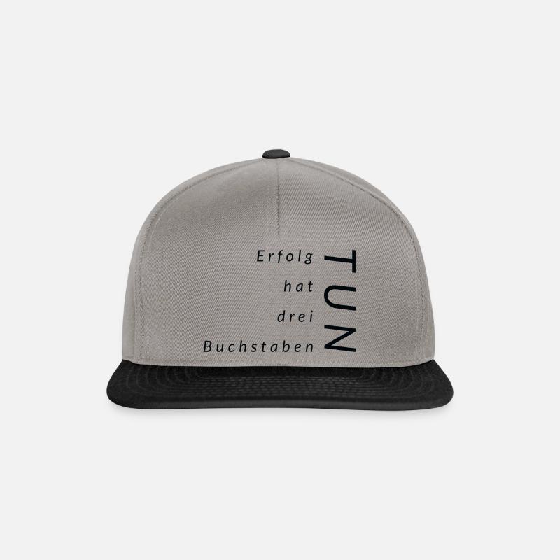 Erfolg hat drei Buchstaben - Snapback Cap - Graphit/Schwarz