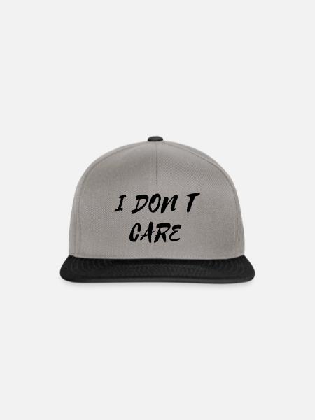 I DON T CARE - Snapback Cap - Graphit/Schwarz