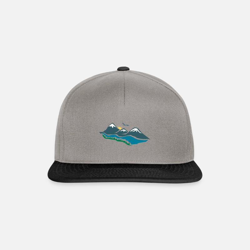 Berge - Snapback Cap - Graphit/Schwarz