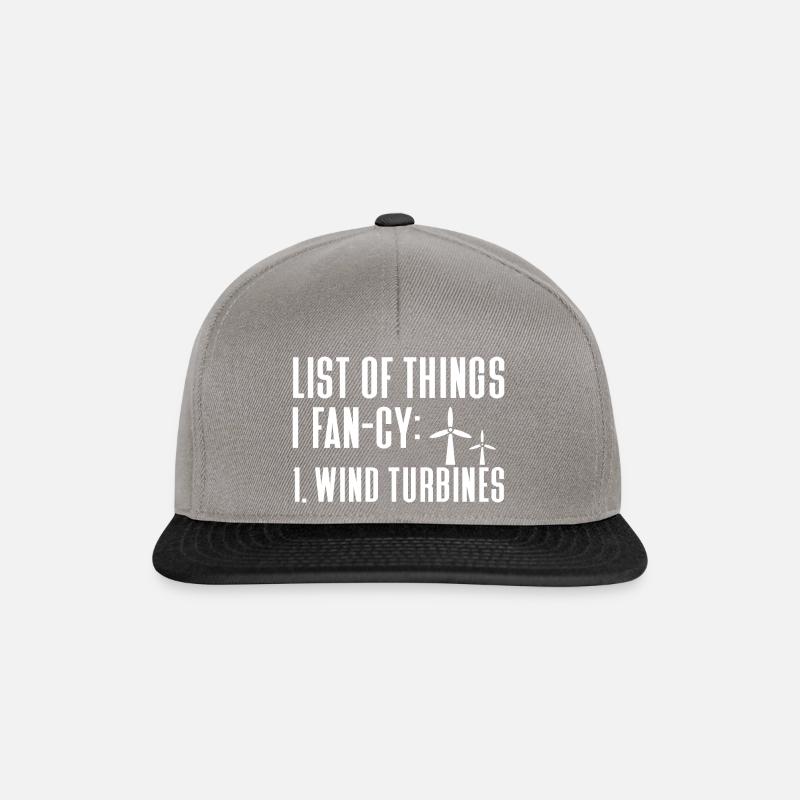 Technicien d’éolienne énergie éolienne de parc éolien - Casquette snapback - gris graphite/noir