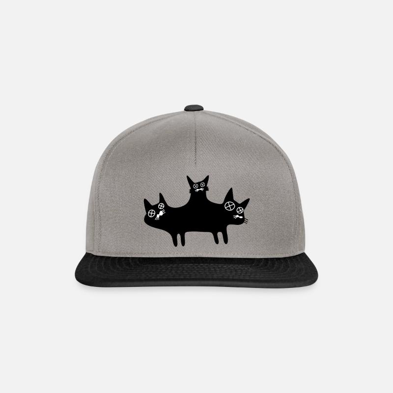 Katze mit 3 Köpfen - Snapback Cap - Graphit/Schwarz