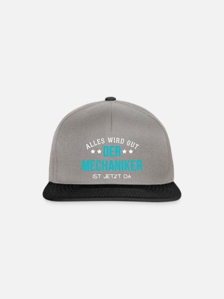 Alles wird gut - Der Mechaniker ist jetzt da - Snapback Cap - Graphit/Schwarz