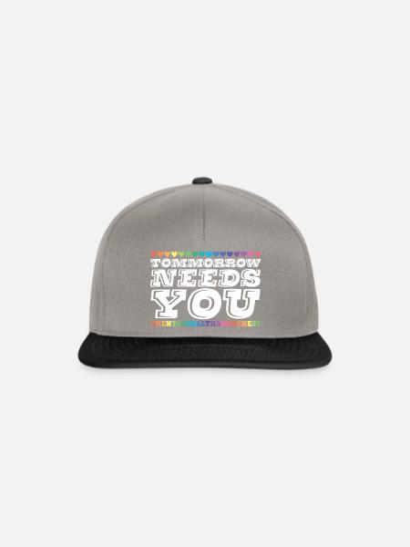 Mental Health Mentale Gesundheit - Snapback Cap - Graphit/Schwarz