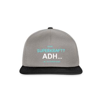 Meine Superkraft? ADHS! - Snapback Cap - Graphit/Schwarz - Vorne