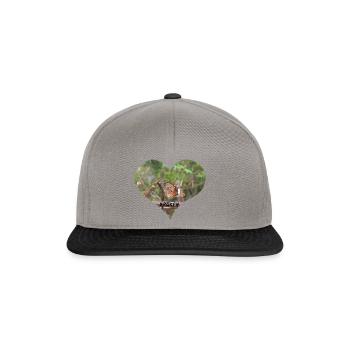 Heart motif with butterfly on broken branch - Snapback Cap - graphite/black - Front