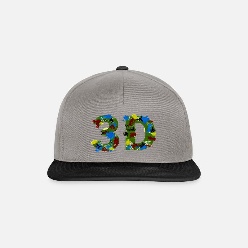 3D - Snapback Cap - Graphit/Schwarz