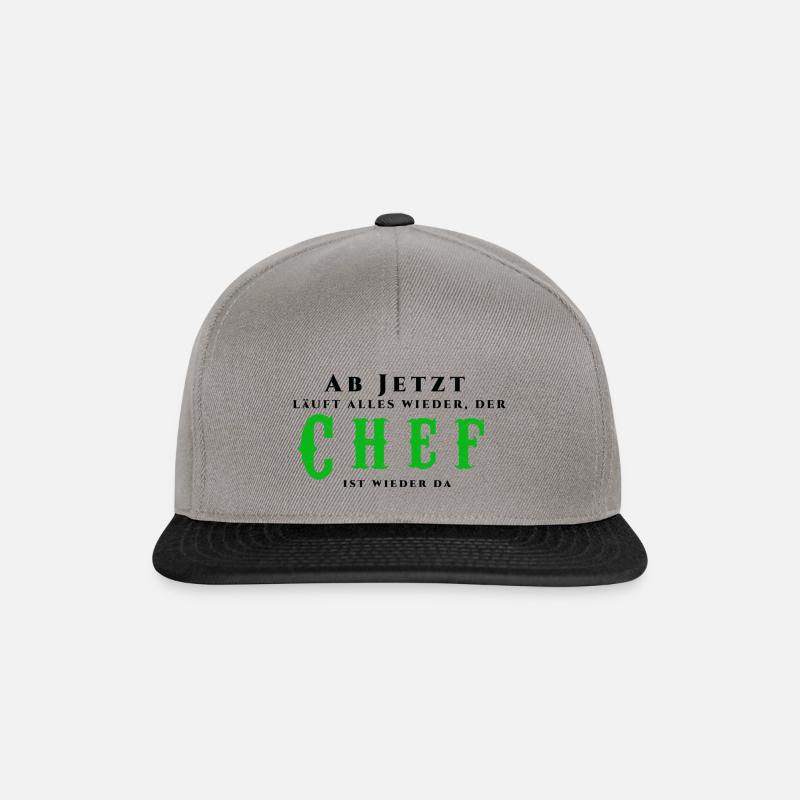 Chef T-Shirt Spruch Lustige Sprecher - Snapback Cap - Graphit/Schwarz
