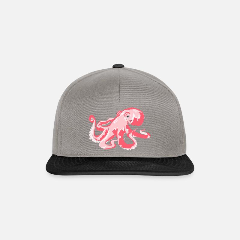 Octopus schweinchenrosa - Snapback Cap - Graphit/Schwarz