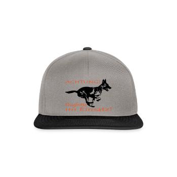 Malinois, fly frit in use - Snapback Cap - graphite/black - Front
