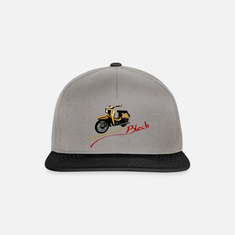 Moped Schwalbe S50 Oldtimer DDR Osten - Snapback Cap - Graphit/Schwarz