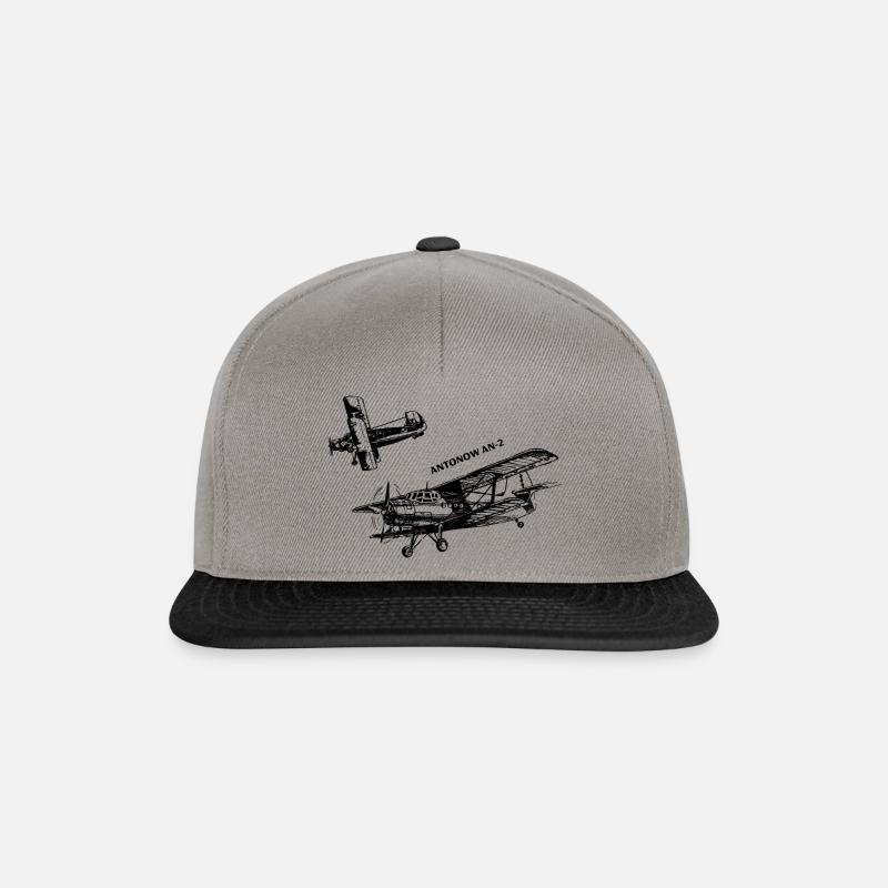 An-2 Antonov Flugzeug Doppeldecker Geschenk - Snapback Cap - Graphit/Schwarz