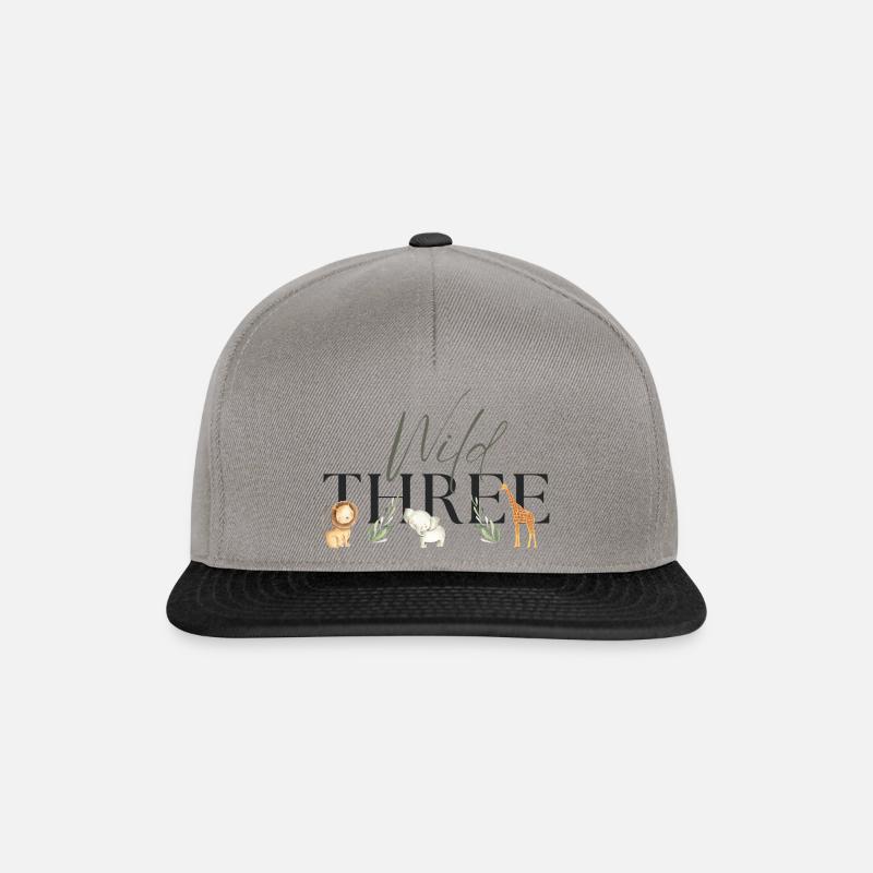 Wild One Safari third three Birthday Geburtstag3 - Snapback Cap - Graphit/Schwarz