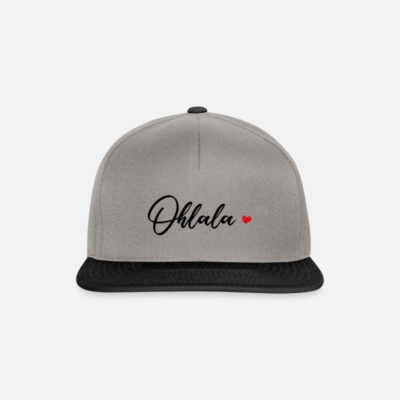 Ohlala Herz Geschenk Frau - Snapback Cap - Graphit/Schwarz