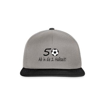 50. Geburtstag Fußball Shirt - Snapback Cap - Graphit/Schwarz - Vorne