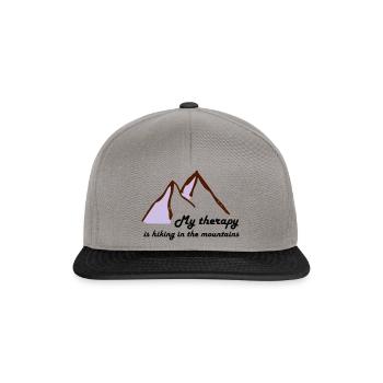My therapy is hiking in the mountains gift - Snapback Cap - graphite/black - Front