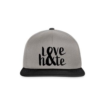 Liebe und Hass Typografie - Snapback Cap - Graphit/Schwarz - Vorne