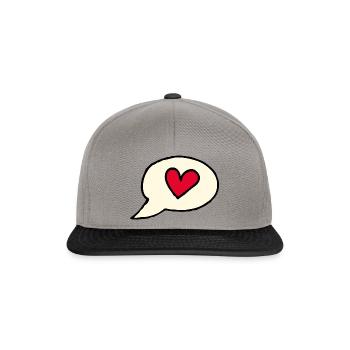 Amour: bulle de dialogue avec coeur - Casquette snapback - gris graphite/noir - Devant