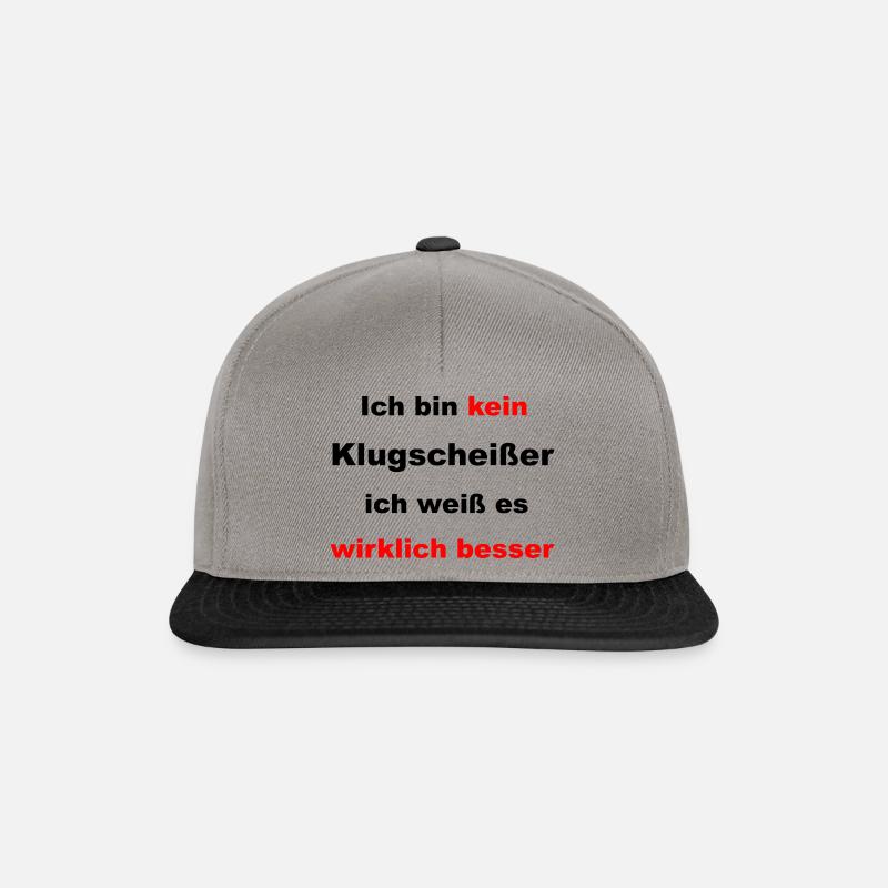 ich bin kein Klugscheißer - Snapback Cap - Graphit/Schwarz