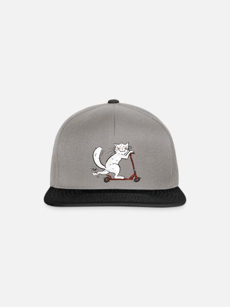 Mrou le Chat und sein Roller - Snapback Cap - Graphit/Schwarz