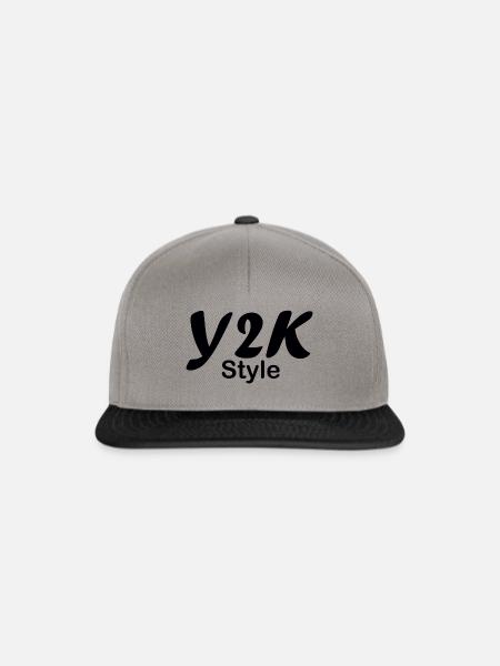 Y2k style 2000er Jahre - Snapback Cap - Graphit/Schwarz