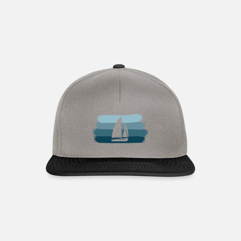 Blue Horizon Sail Boat - Snapback Cap - graphite/black