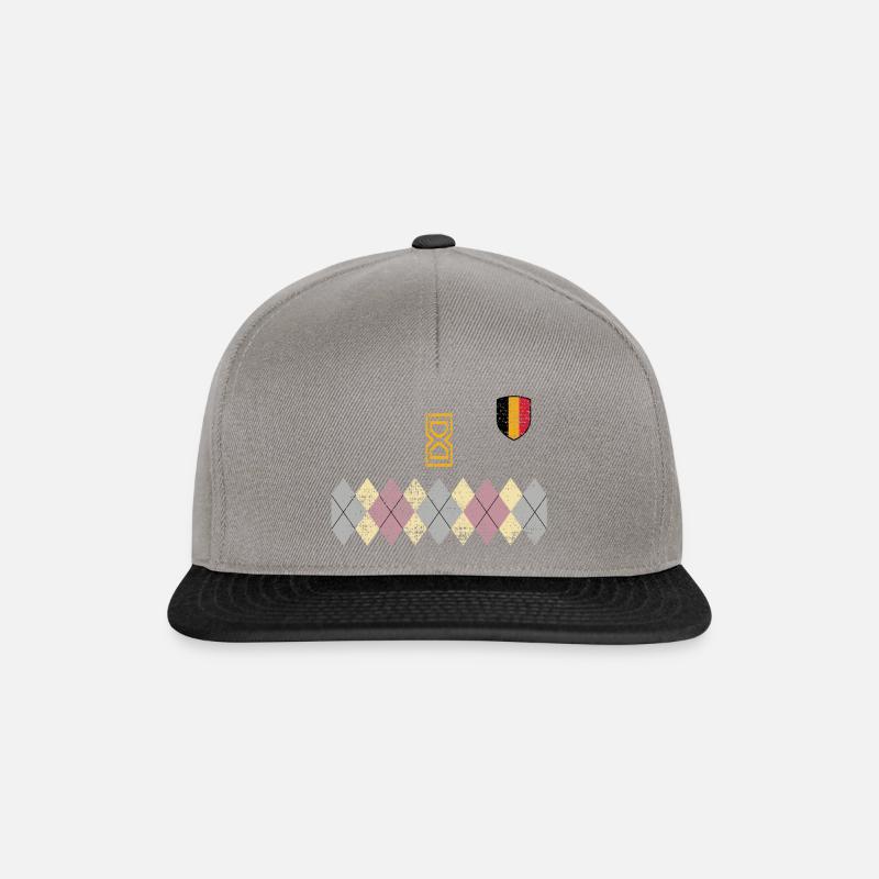 Belgien Retro Trikot - Snapback Cap - Graphit/Schwarz