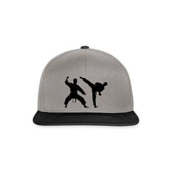 Athlète de sport de combat de karaté arts martiaux - Casquette snapback - gris graphite/noir - Devant