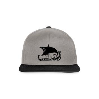 Viking ship - Snapback Cap - graphite/black - Front