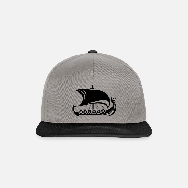 Wikinger Schiff - Snapback Cap - Graphit/Schwarz