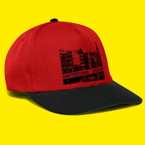 Amsterdam Canal, houses and boat Holland - Snapback cap